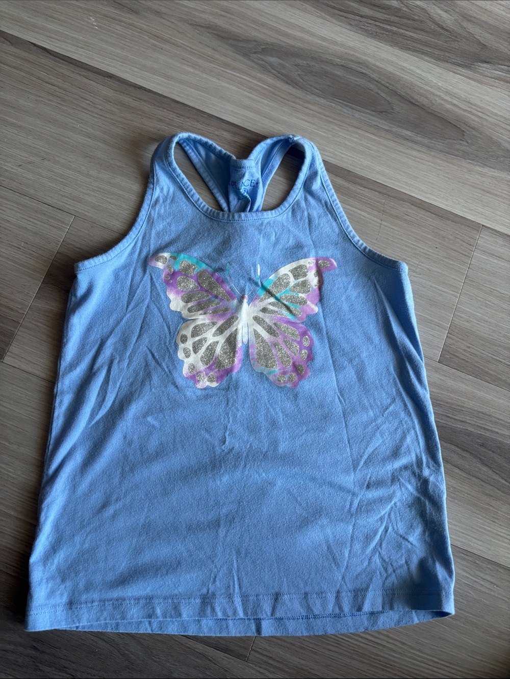 The Children's Place Light Blue Butterfly Graphic Tank Top
